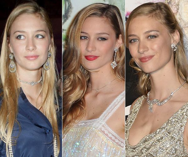 Con un recogido que deja un mechón suelto y ondulado. Completa su 'look' con un 'rouge' de labios.

