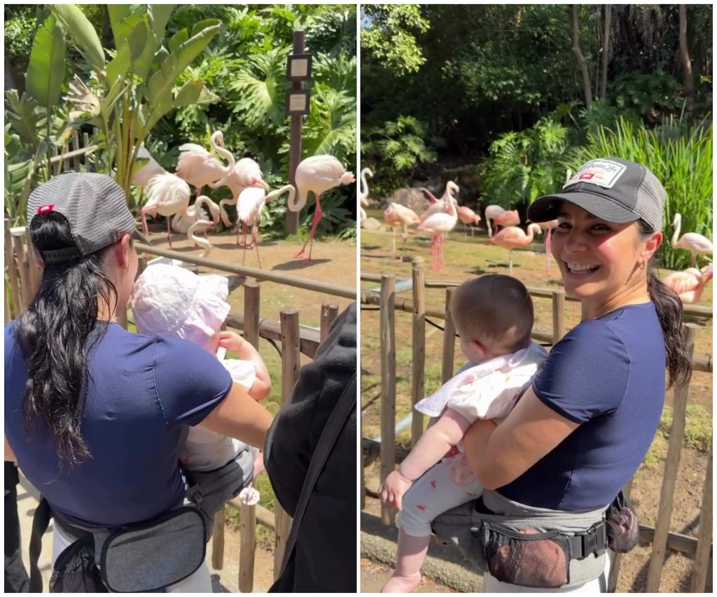 Martha Higareda y Lewis Howes llevaron a sus hijas al zoológico.