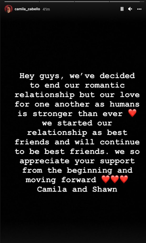 Camila Cabello and Shawn Mendes have broken up