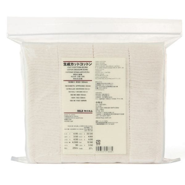 Muji Makeup Facial Soft Cut Cotton Unbleached 