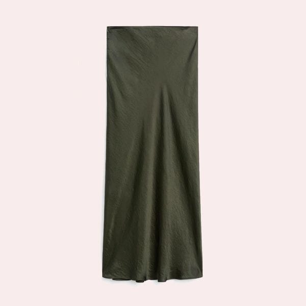 Falda larga satinada Massimo Dutti