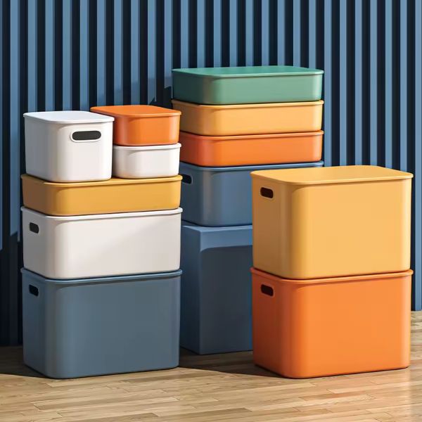 Caja de Almacenamiento Organizadora de Plástico Colorida con Tapa para Juguetes Aliexpress