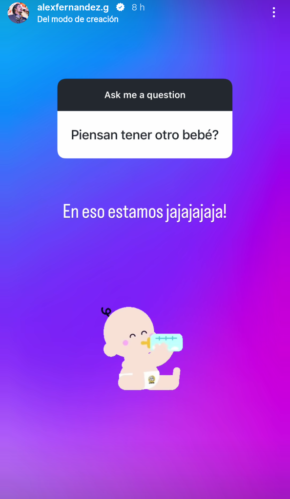 Álex reveló sus planes de convertirse en padre de nuevo.