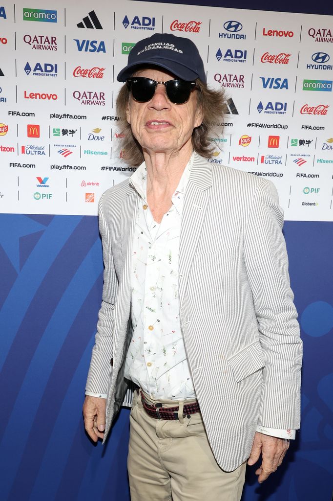 Mick Jagger en la Gold Carpet de la Copa del Mundo de la FIFA.