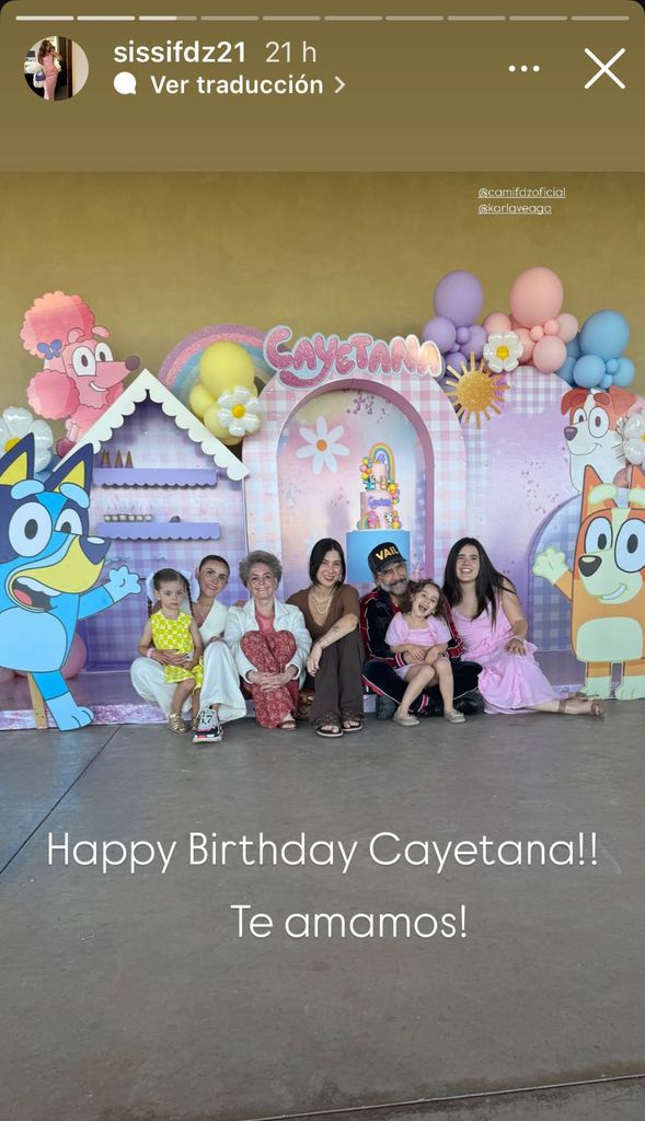 Cayetana celebró su cumpleaños 4 en compañía de sus papás, su abuelo Alejandro Fernández y su bisabuela, Cuquita Abarca