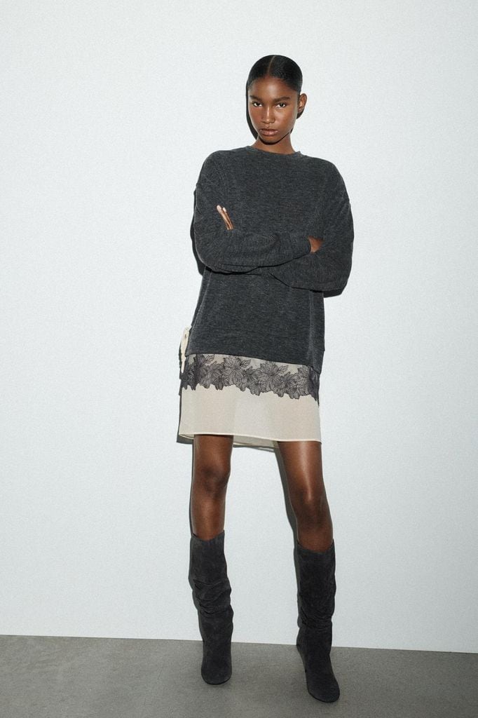 Vestido efecto doble Zara 2025