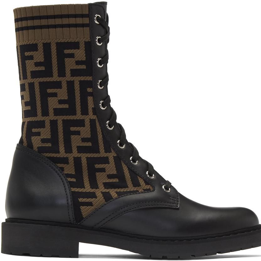 black forever fendi combat boots de fendi