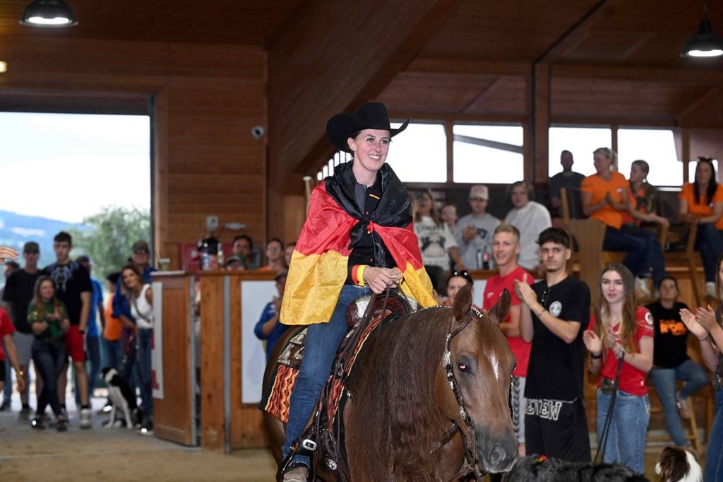 Gina Maria Schumacher en el campeonato mundial de Reining