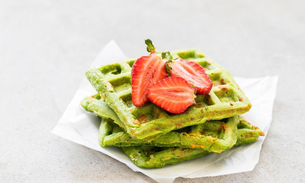 waffles de espinaca