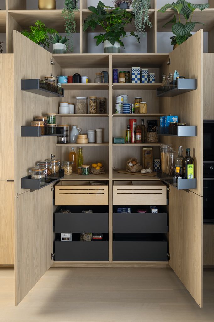 Despensa en la cocina muy bien organizada