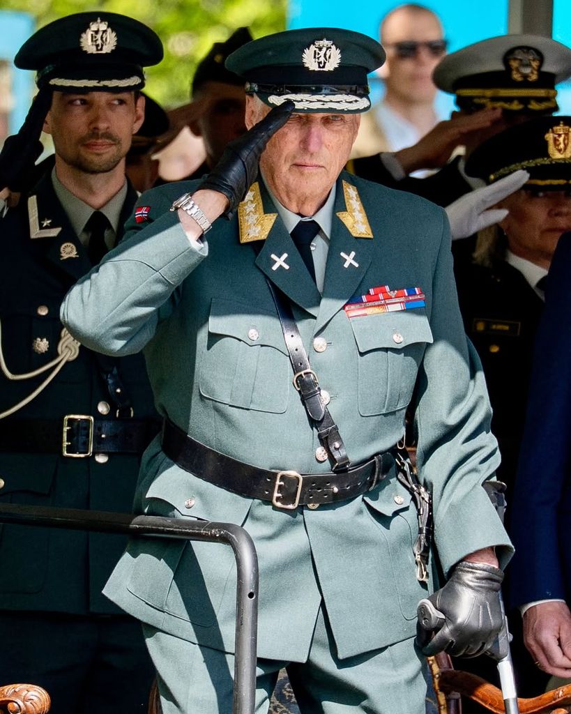 El rey Harald y el príncipe heredero Haakon estuvieron presentes esta tarde en la celebración del Día de la Liberación