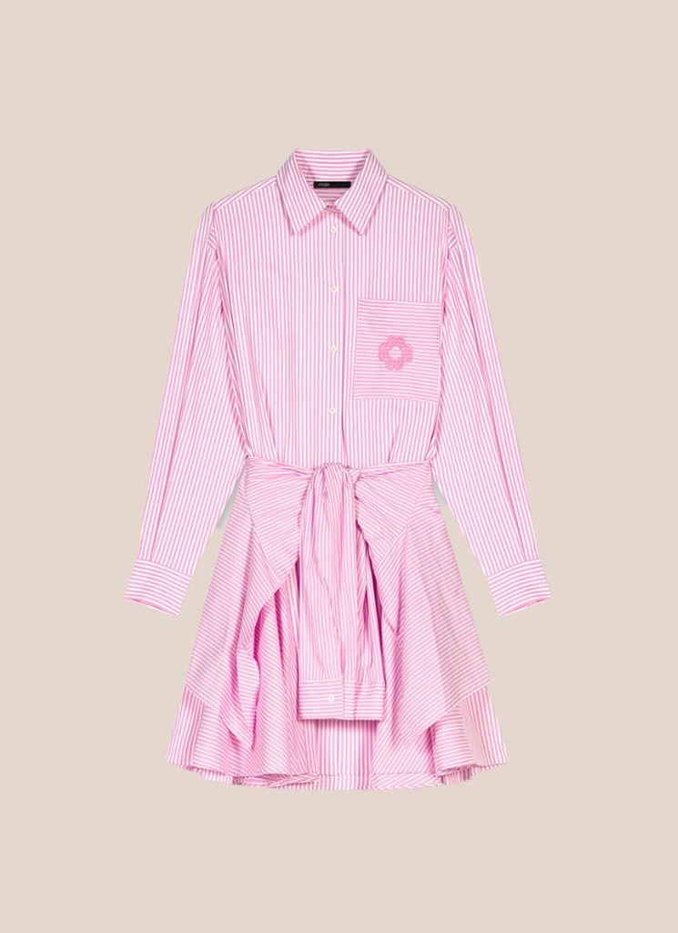 Vestido camisero de rayas de Maje