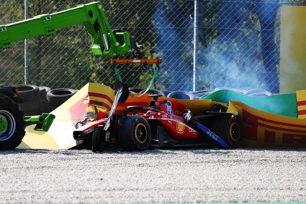 Brutal accidente de Charles Leclerc en el GP de Italia
