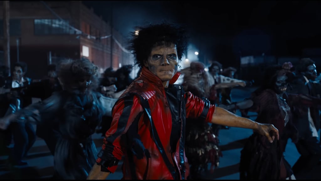 Jaafar Jackson recreando el icónico video de 'Thriller' para 'Michael'.