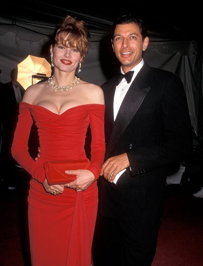 Geena Davis con su tercer marido, el actor Jeff Goldblum