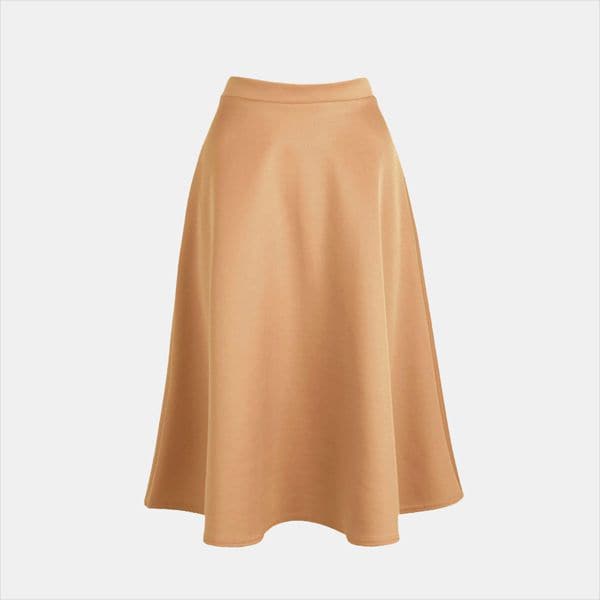 falda midi camel