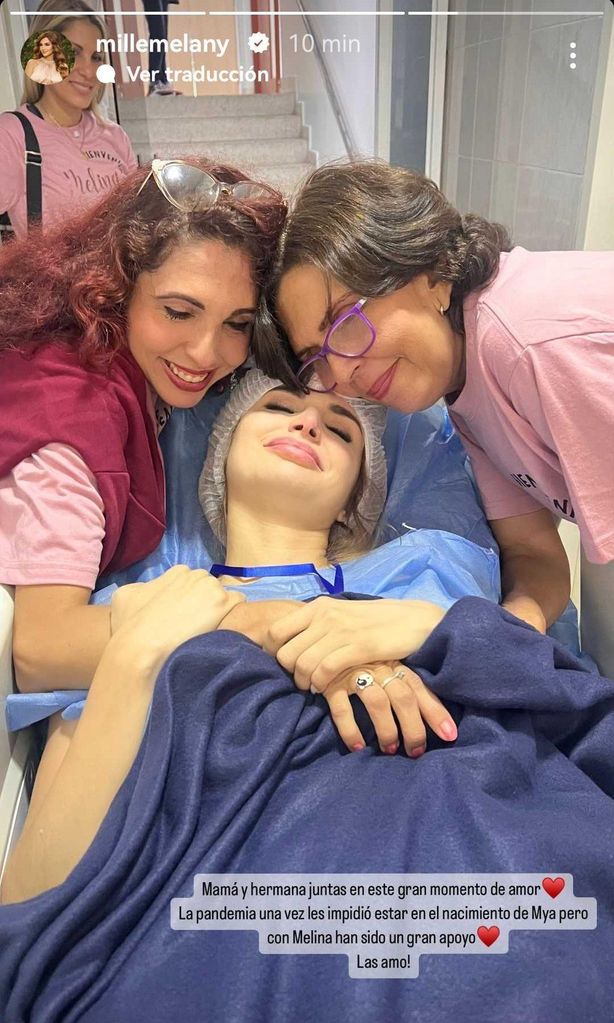 Melany Mille con su madre y hermana