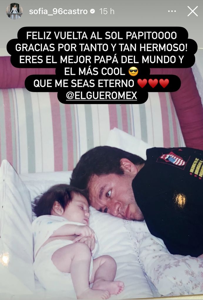 Sofía Castro celebró un año más de vida de su papá, ALberto 'El Güero' Castro