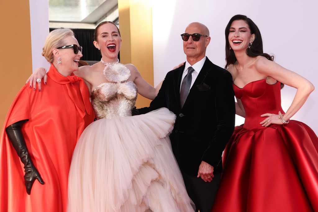 Meryl Streep, Emily Blunt, Stanley Tucci y Anne Hathaway en el estreno de 'El diablo se viste de Prada 2'