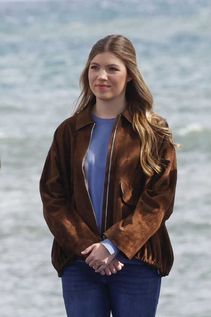 La infanta Sofía durante su visita a la Cofradía de Pescadores de Santa Ana, en Llanes (Asturias).