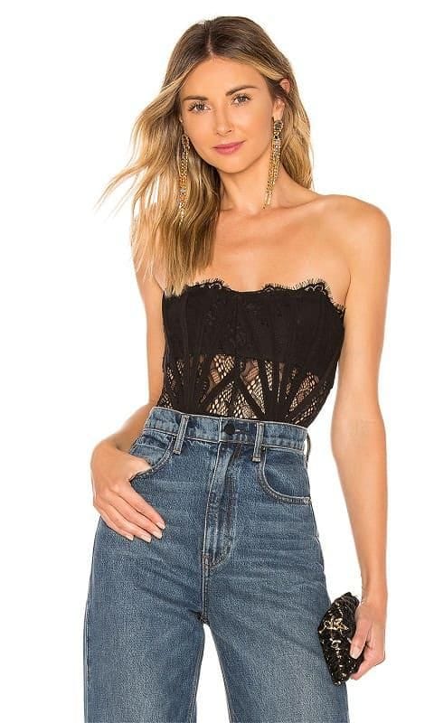 cors negro de encaje estilo bodysuit de x by nbd