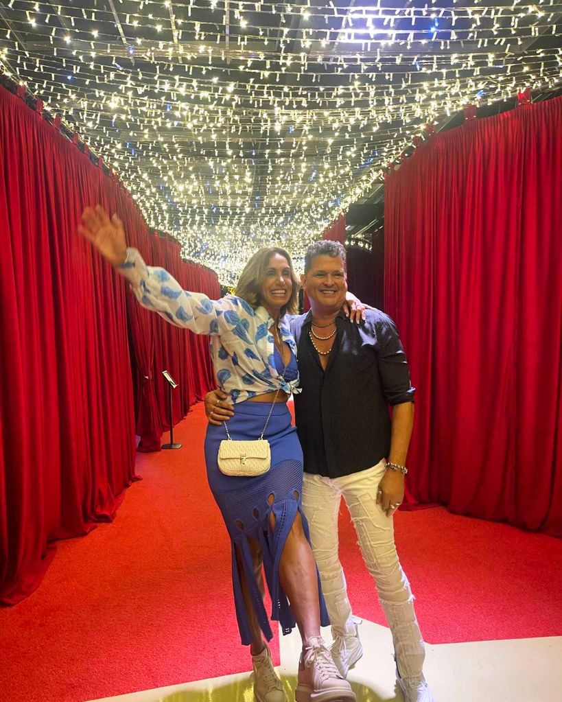 Lili Estefan y Carlos Vives coincidieron en el Starlite Festival, en Marbella, España.