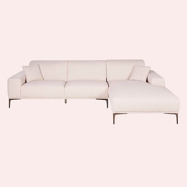 Tokyo Sofá Rinconera de 4/5 Plazas Derecho de Tela Beige