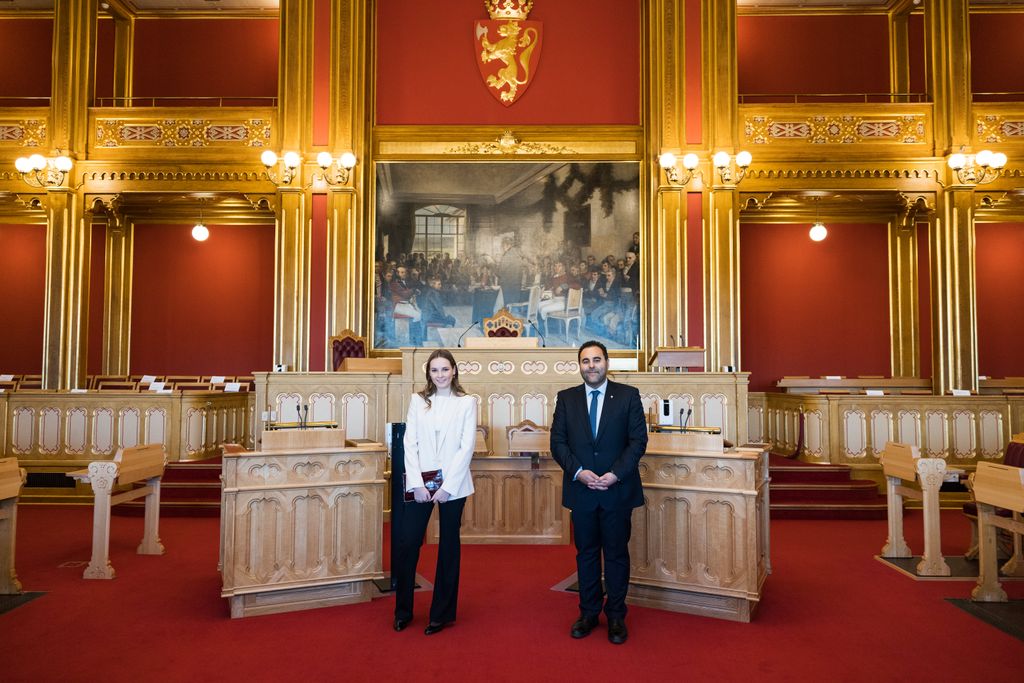 Ingrid de Noruega durante una visita al Parlamento en enero de 2022