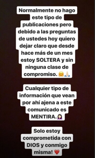 Jessica Cediel anuncia que está soltera y no se casa