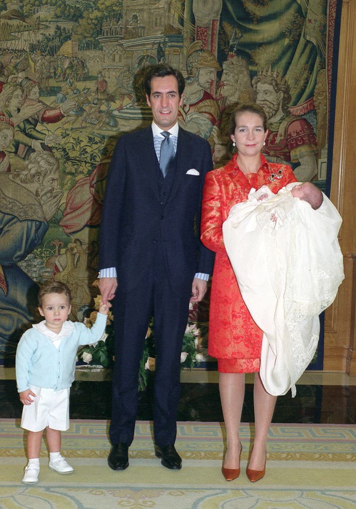 La infanta Elena y Jaime de Marichalar en el bautizo de Victoria Federica