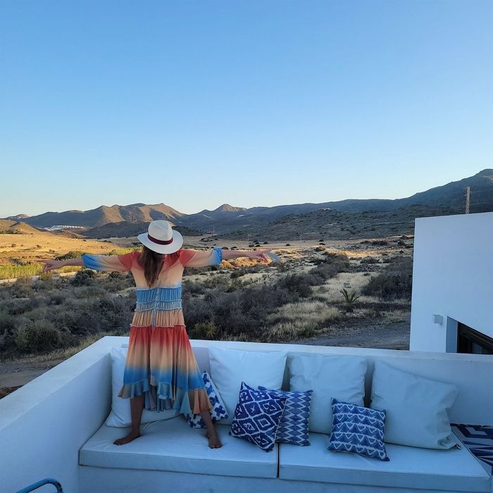 Isabel Jiménez, de vacaciones en Almería