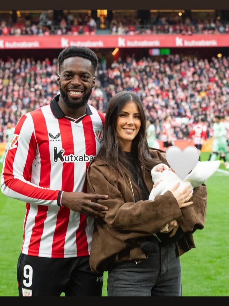 Iñaki Williams y Patricia Morales llevan a su hijo recién nacido al estadio San Mamés por primera vez