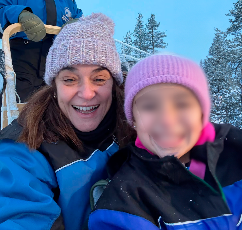 La presentadora, junto a Lola en su viaje a Laponia de la pasada Navidad