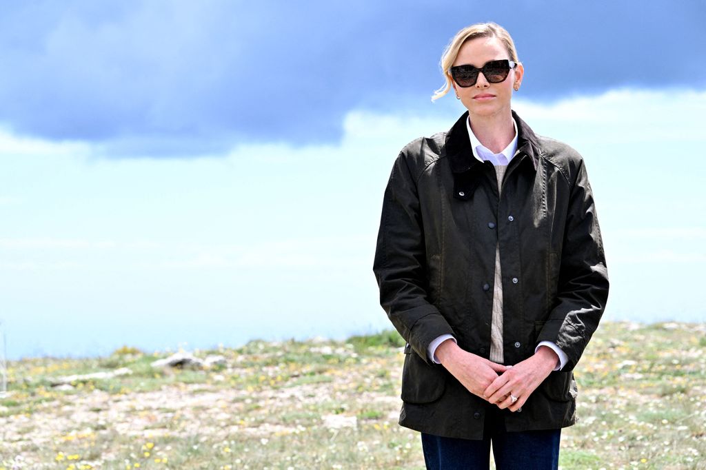 La princesa Charlene durante su visita al centro de protección