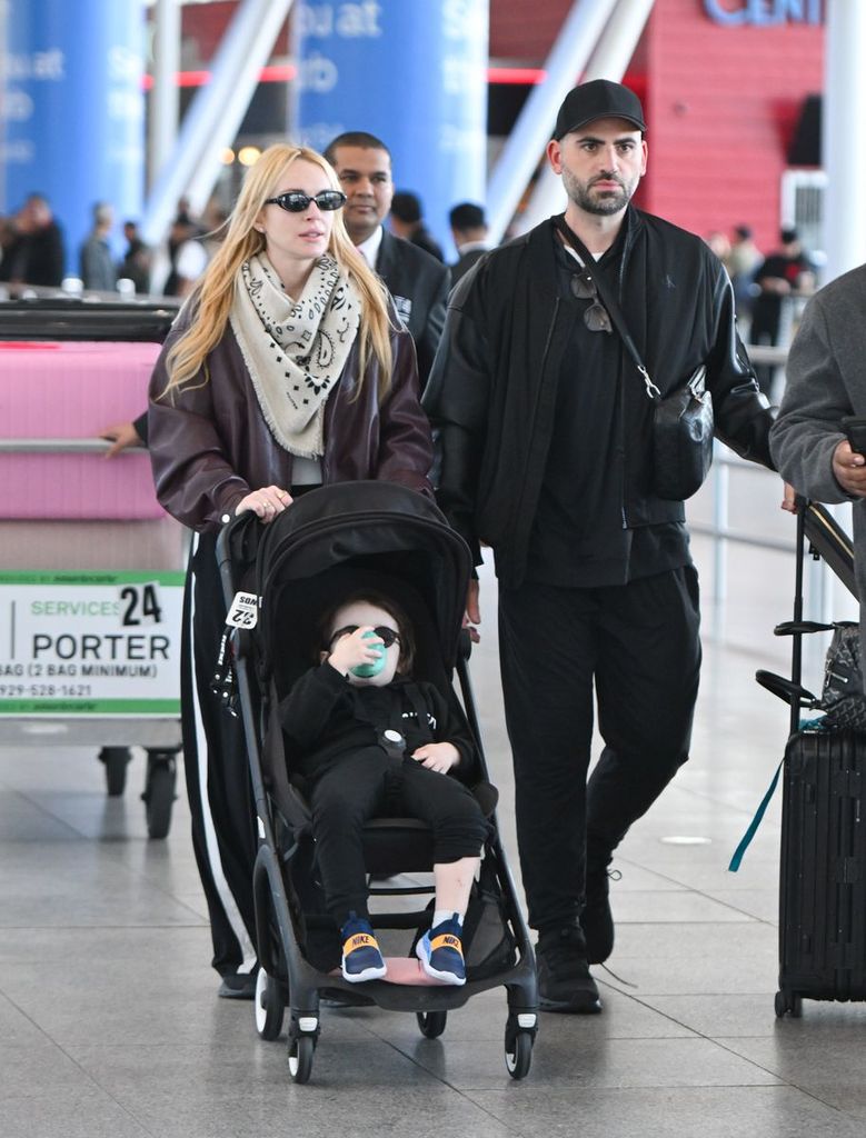 Lindsay Lohan con su familia en Nueva York.