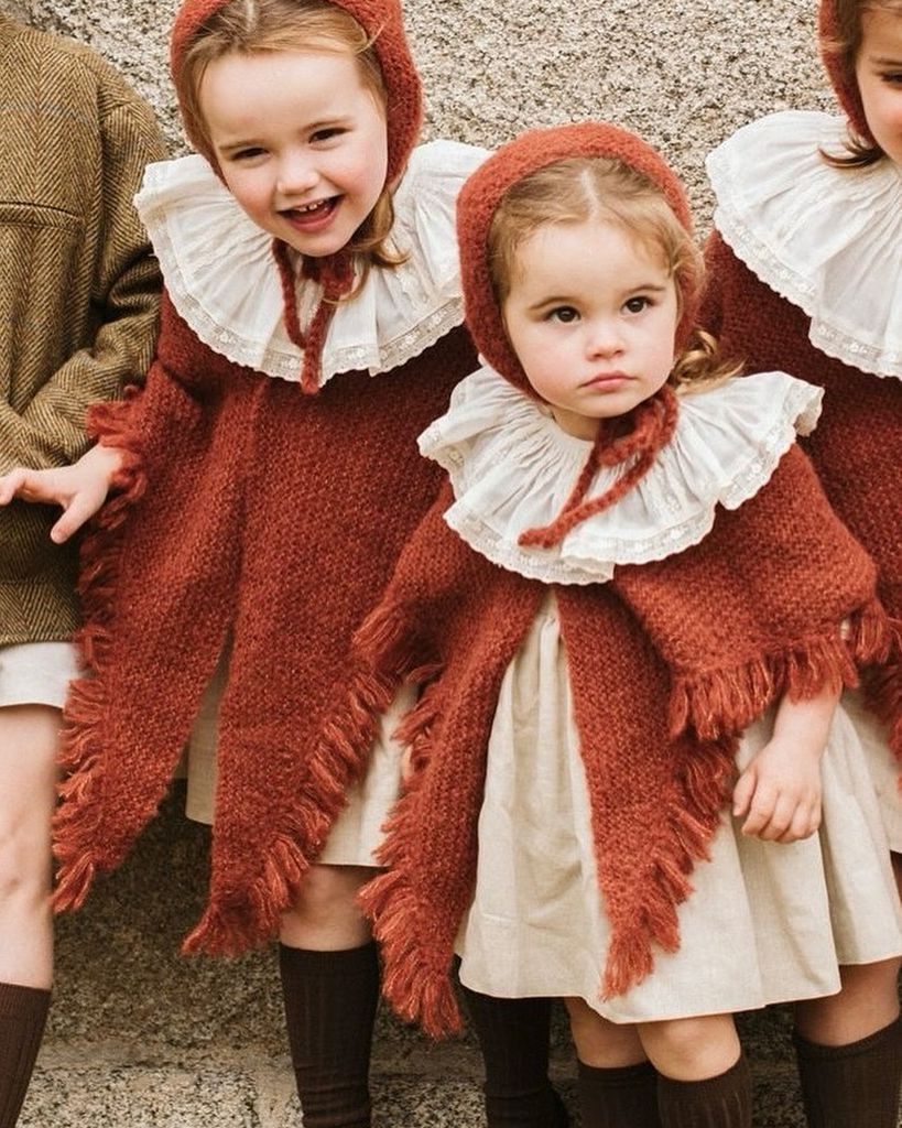 Niños de arras de otoño pajes y damitas lana de alpaca