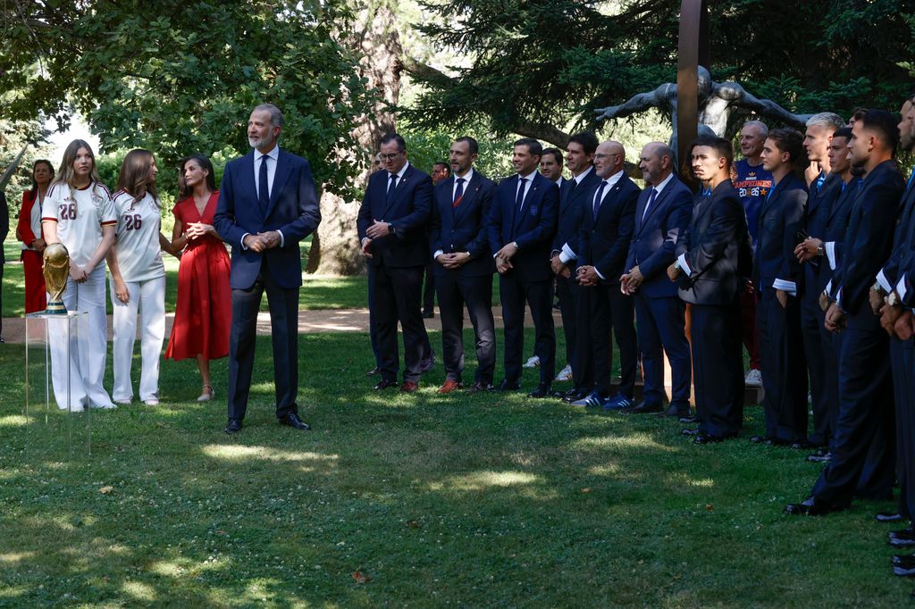 El rey Felipe durante su discurso en el Palacio de la Zarzuela