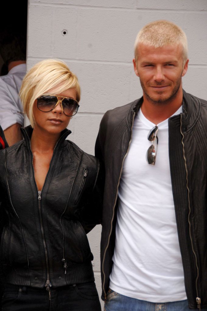 David y Victoria Beckham en la F1 de Inglaterra de 2007