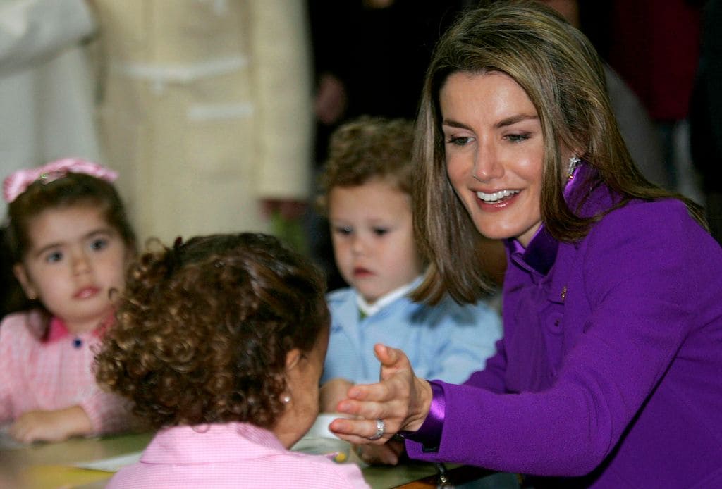 La Reina durante su visita a La Gesta de Oviedo