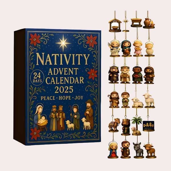 Calendario de Adviento de Jesús de la Natividad de Navidad de 24 días
