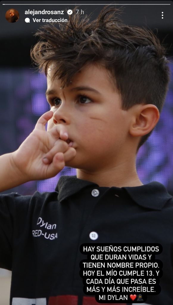 Alejandro le dedicó un lindo mensaje a su hijo Dylan.