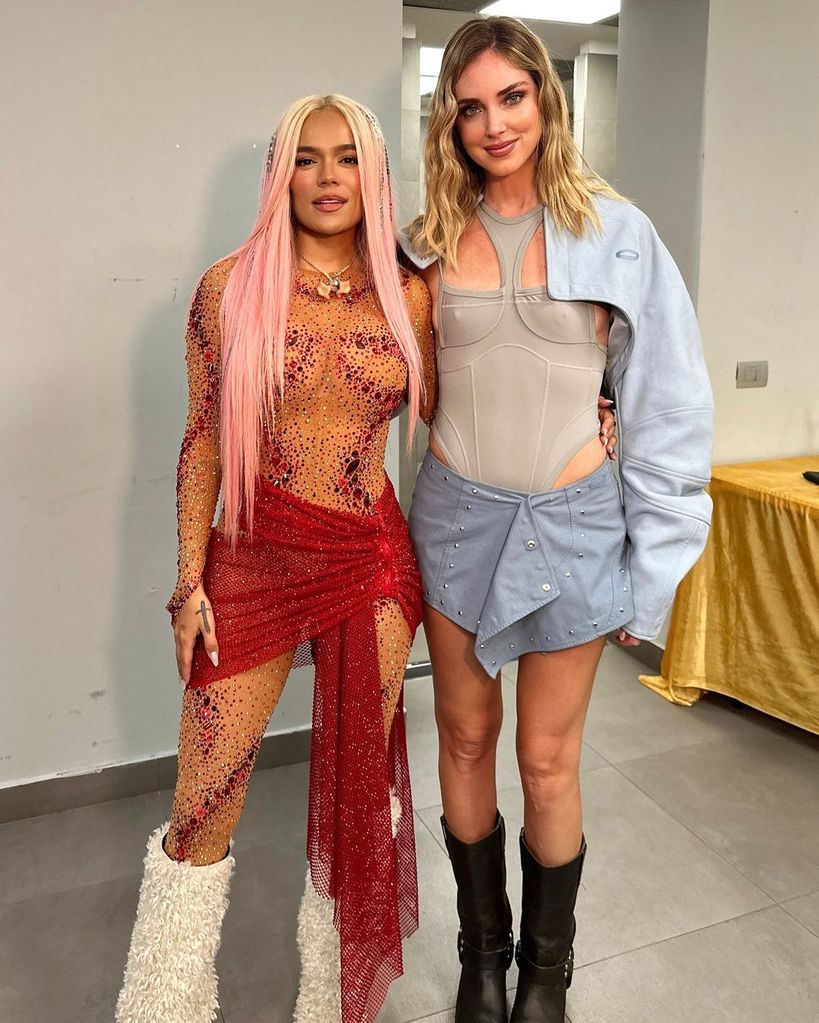 Karol G y Chiara Ferragni en Milán
