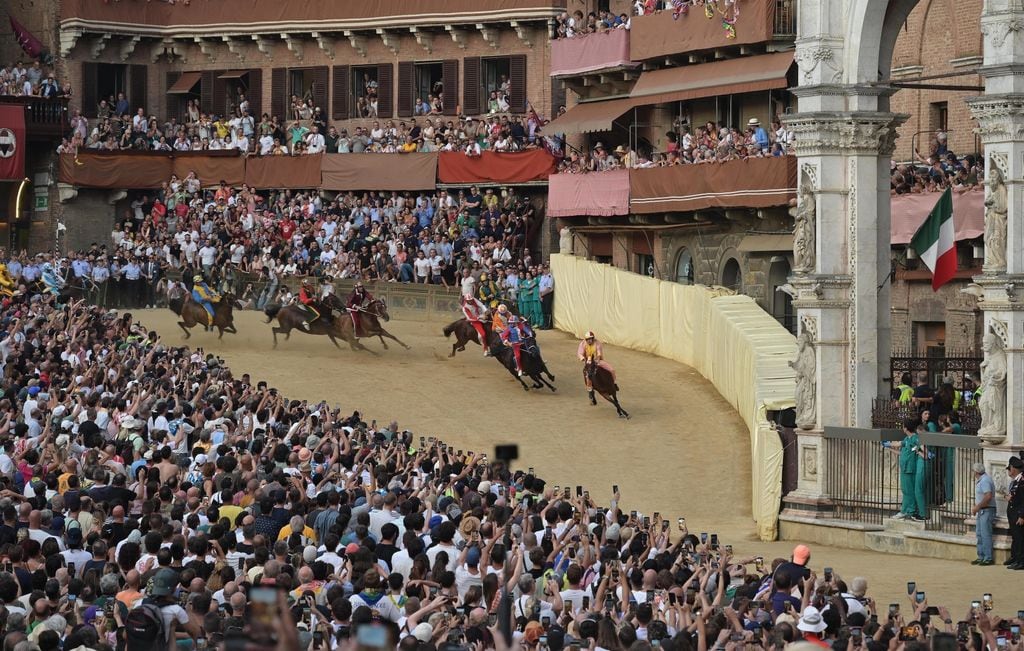 Las carreras de caballos Palio de Siena
