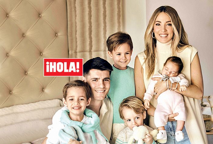 Alice Campello y Álvaro Morata con su familia