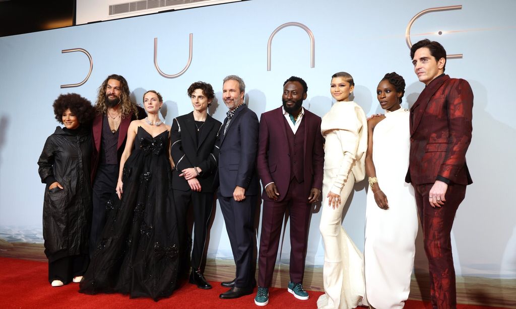 El elenco de dune en la Premiere, Timothée Chalamet, Rebecca Ferguson, Oscar Isaac, Zendaya y Stellan Skarsgard