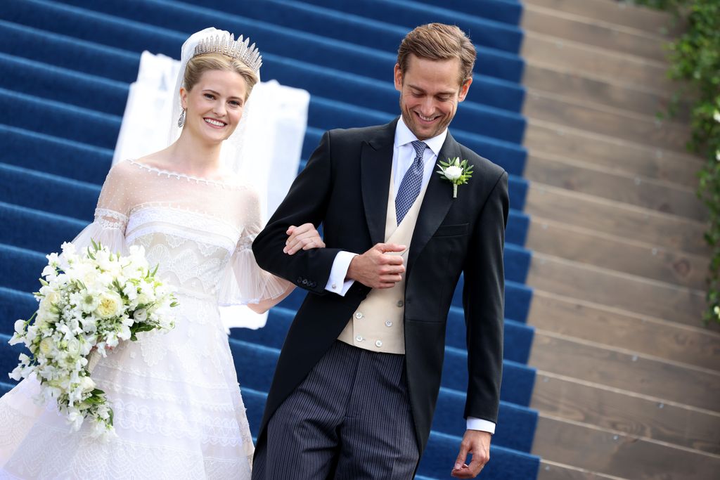 La princesa María Carolina de Liechtenstein con su marido Leopoldo Maduro Vollmer en el día de su boda 
