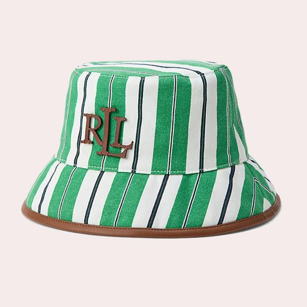 Sombrero de pescador de loneta con piel