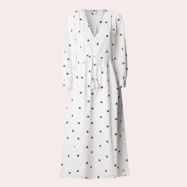 vestido midi bordado