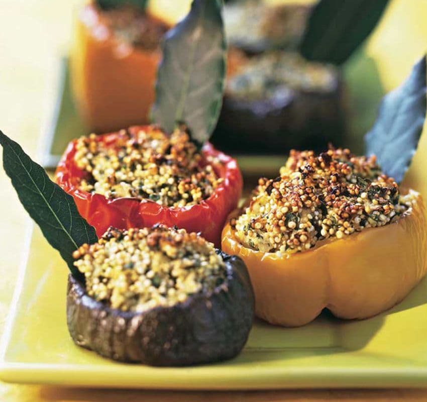 Paso a paso: Pimientos rellenos de quinoa