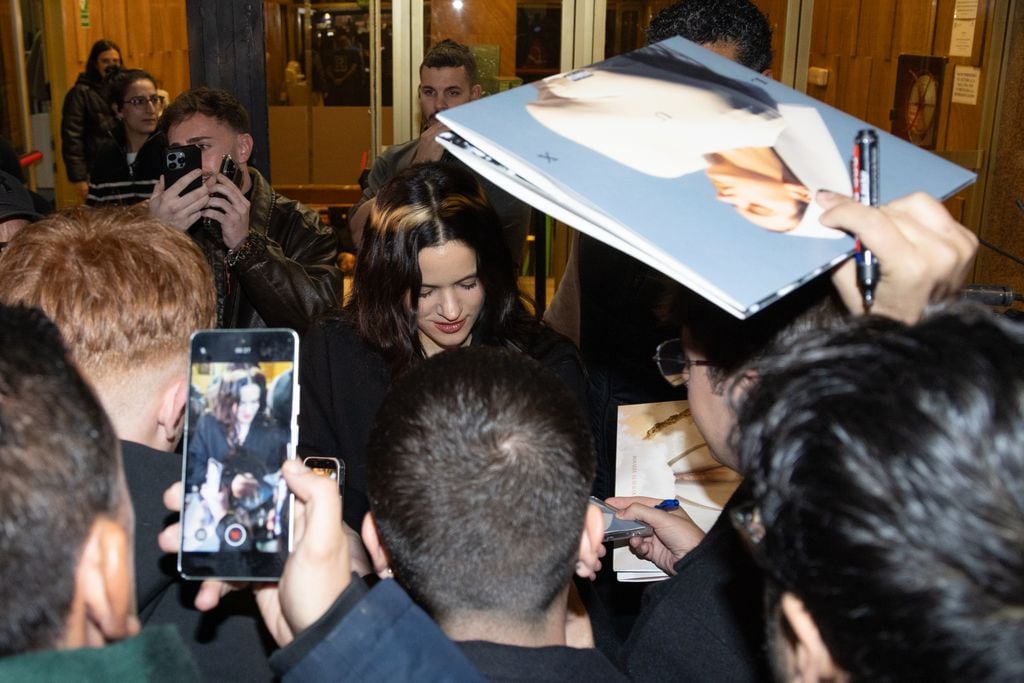 Singer Rosalia leaving La Revuelt tv show in Madrid on Monday